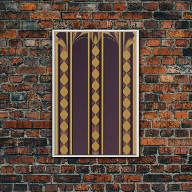 Art Deco Pattern Wall art, Framed Canvas Print, Art Deco, Canvas Wall art, Purple & gold art, Canvas wall art, Abstract art, Geometric art