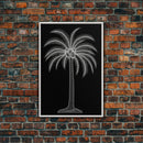 White Coconut Tree Wall Art, Tree Art, Nature Print, Tropical Art, Minimalist Print, Wall Decor, Canvas Print, Wall Art, Framed Canvas