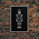 Nutcracker Wall Decor, Outline Art, Christmas Art Print, White Art, Minimalist Print, Wall Decor, Canvas Print, Wall Art, Framed Canvas
