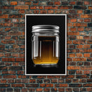 Mason Jar Wall Art, Kitchen Wall Decor, Jar Art, Minimalist Art, Wall Decor, Canvas Art, Wall Art, Framed Canvas Wall Decor