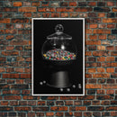 Gumball Machine Wall Art, Candy Dispenser Wall Decor, Kitchen Art, Minimalist Print, Wall Decor, Canvas Print, Wall Art, Framed Canvas