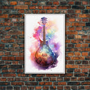Lute Art, Stringed Instrument Print, Framed Canvas Art, Fantasy Decor, Art / Gift For The Bard Player