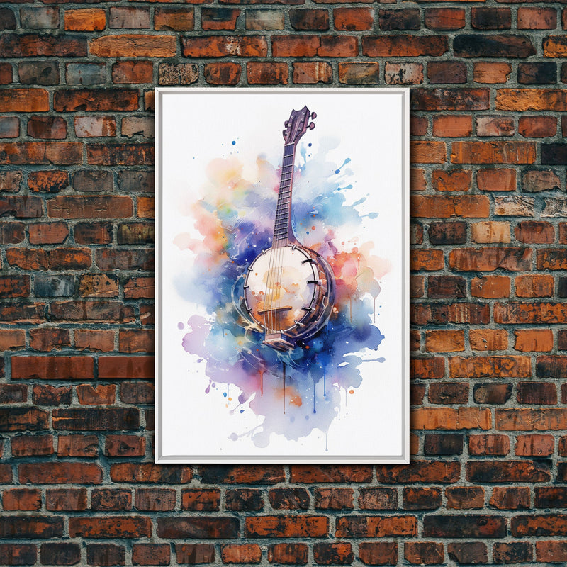 Banjo Gift, Banjo Wall Art Canvas Print, Country Music Art, Guitar Art, Banjo Poster Print, Banjo Gifts, Musical Art, Southern Music Decor