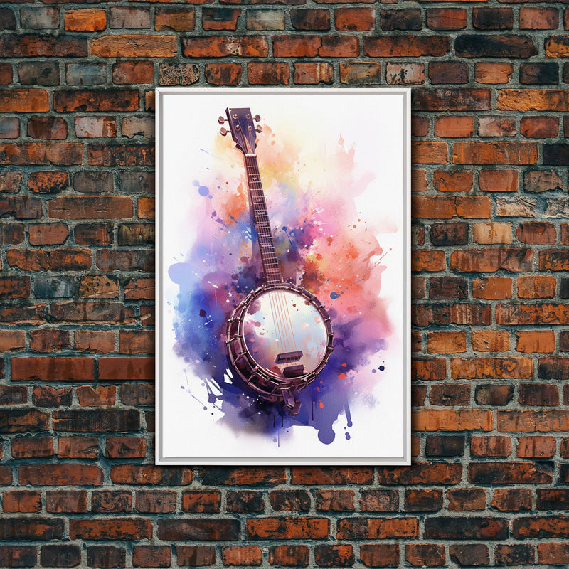 Banjo Gift, Banjo Wall Art Canvas Print, Country Music Art, Guitar Art, Banjo Poster Print, Banjo Gifts, Musical Art, Southern Music Decor