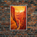 Canyon Wall Art, Sunset Wall Print, Landscape Print, Canvas Print, Wall Art, Vertical Art, Friendship Gift, Above Bed Art, Camper Wall Decor
