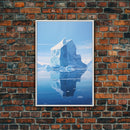 Seascape Wall Print, Iceberg Wall Art, Iceland Wall Art, Canvas Print, Wall Art, Vertical Art, Living Room Wall Art, Gift Ideas, Room Decor