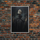 Macabre Decor, Framed Canvas Print, Halloween Wall Art, The Haunted Opera Singer, Dark Academia, Gothic Halloween Decor