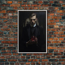 Portrait Of A Vampire Lestat, Framed Canvas Print, Spooky Halloween Art