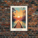 Congaree National Park Travel Poster Print, Canvas Print Wall Art, South Carolina Travel Art, Midcentury Modern Travel Decor
