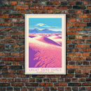 Great Sand Dunes National Park Travel Poster Art, Canvas Print Wall Art, Colorado Travel Art, Midcentury Modern Travel Decor, MCM Wall Art