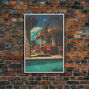 Pool Decor, Bar Decor, Outdoor Wall Decor, Canvas Print, Wall Hanging, Portrait Art, Apartment Wall Decor, First Home Gift, Trendy Wall Art