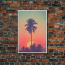 Palm Tree Wall Art, Tropical Wall Art, Minimalist Wall Art, Canvas Print, Wall Hanging, Portrait Art, Tiny House Decor, Dorm Room Art