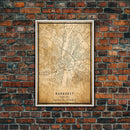 Budapest Hungary map print poster or framed canvas, Budapest map print poster canvas, Budapest map print poster canvas, Vintage Travel Art
