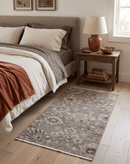 Gray Wool Hand Knotted Vintage Rug 2x4 - Traditional Antique
