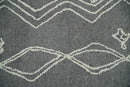 Gray and White Tribal Hand Tufted Area Rug 2x4 - Textured Wool