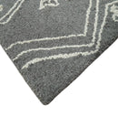 Gray and White Tribal Hand Tufted Area Rug 2x4 - Textured Wool