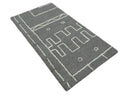 Gray and White Tribal Hand Tufted Area Rug 2x4 - Textured Wool