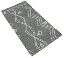 Gray and White Tribal Hand Tufted Area Rug 2x4 - Textured Wool