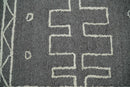 Gray and White Tribal Hand Tufted Area Rug 2x4 - Textured Wool