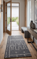 Gray and White Tribal Hand Tufted Area Rug 2x4 - Textured Wool