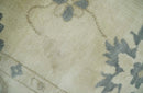 Beige and Gray Hand Knotted Traditional Persian Oushak Wool Hallway Runner Rug 2x4 by The Rug Decor