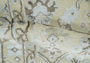 Beige Silver Brown Hand Knotted Persian Oushak Wool Area Rug 2x4