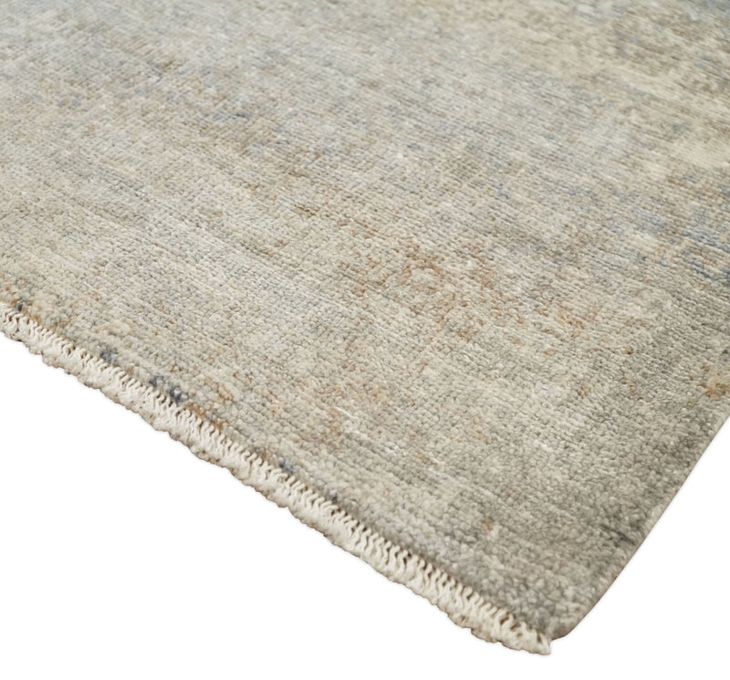 2x4 Hand Knotted Ivory and Beige Modern rug made with Art Silk| N8624