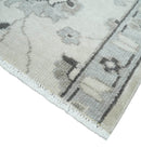 2x4 Hand Knotted Ivory and Silver Traditional Persian Oushak Wool Rug | N5224