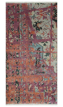 2x4 Hand Knotted Modern Abstract Peach and Ivory Wool Rug| N8424