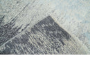 Bamboo Silk Area Rug 2x4 Modern Abstract Beige Blue Charcoal