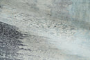 Bamboo Silk Area Rug 2x4 Modern Abstract Beige Blue Charcoal
