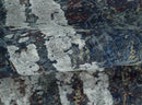 Gray and Silver Modern Abstract Wool Area Rug 2x4 - Hand Knotted
