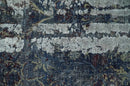Gray and Silver Modern Abstract Wool Area Rug 2x4 - Hand Knotted