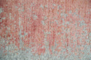 Peach and Gray Modern Abstract Hand-Knotted Art Silk Area Rug 2x4 - Contemporary