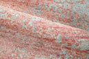 Peach and Gray Modern Abstract Hand-Knotted Art Silk Area Rug 2x4 - Contemporary