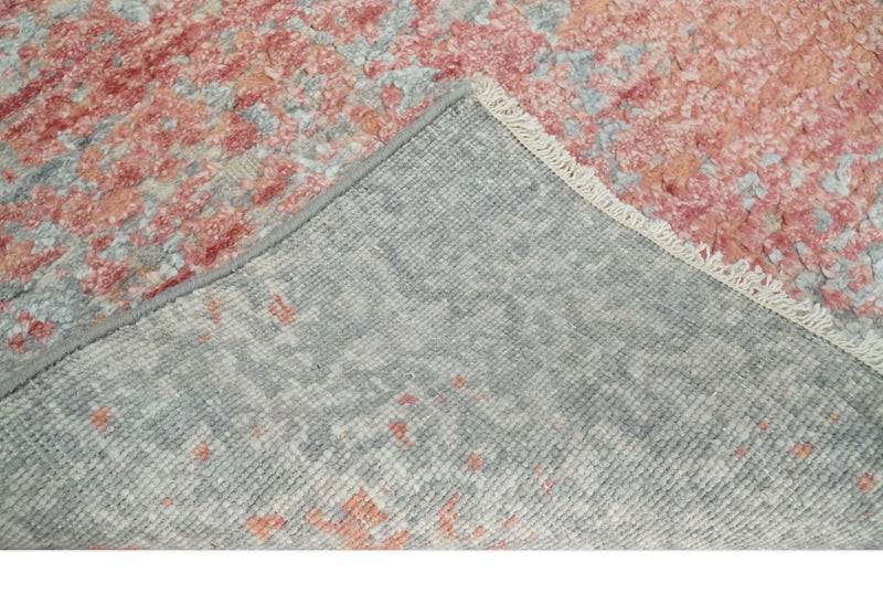 2x4 Modern Abstract Peach and Gray Rug made with Art Silk| N4024