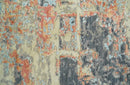 Art Silk Modern Abstract Area Rug 2x4 - Peach Gray Ivory Blue