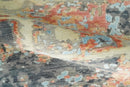 Art Silk Modern Abstract Area Rug 2x4 - Peach Gray Ivory Blue