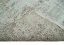 Bamboo Silk Modern Abstract Area Rug 2x4 - Silver Beige Peach