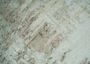 Bamboo Silk Modern Abstract Area Rug 2x4 - Silver Beige Peach