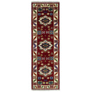 2x7 Hand Knotted Antique Kazak Runner Blue and Rust Traditional Tribal Armenian Rug | KZA1