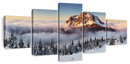 Snow Mountain Sunset Wall Art