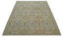 Custom Made Ivory, Brown and Blue Traditional Hand Knotted Wool Area Rug