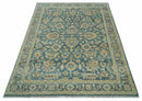 Custom Made Traditional Teal Oushak Hand Knotted Wool Rug