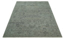 Custom Made Silver Brown Traditional Transitional Hand Knotted Wool Rug