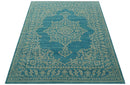 Custom Made Traditional Turkish Design Blue Hand Knotted Wool Area Rug