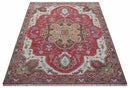 Custom Made Traditional Turkish Red And Brown Hand Knotted Wool Rug