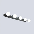 GobekUsa 3/4-Head Bedroom Vanity Wall Sconce in Simple Metal Finish with Exposed Bulb - Black/White