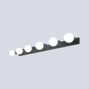 GobekUsa 3/4-Head Bedroom Vanity Wall Sconce in Simple Metal Finish with Exposed Bulb - Black/White