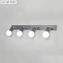 GobekUsa 3/4-Head Bedroom Vanity Wall Sconce in Simple Metal Finish with Exposed Bulb - Black/White